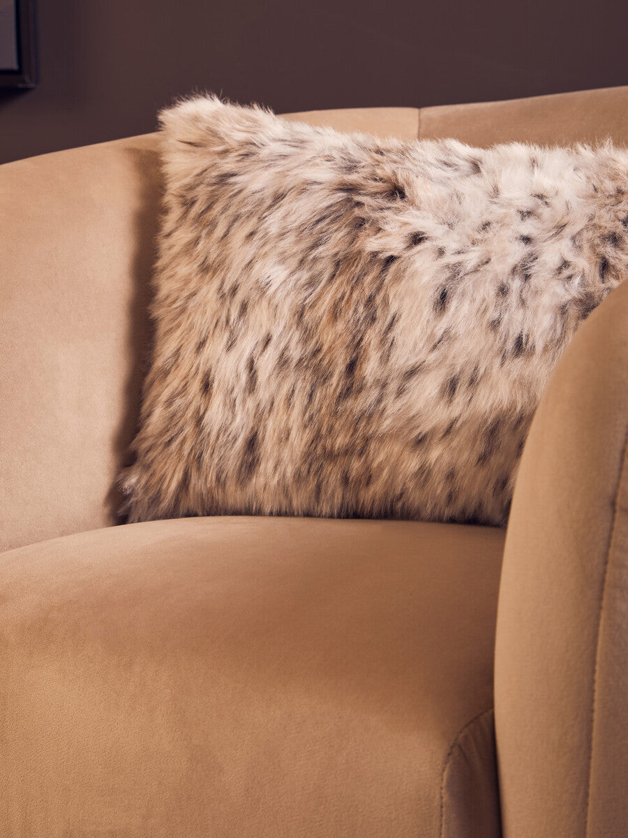 Animal Print Rectangular Faux Fur Cushion