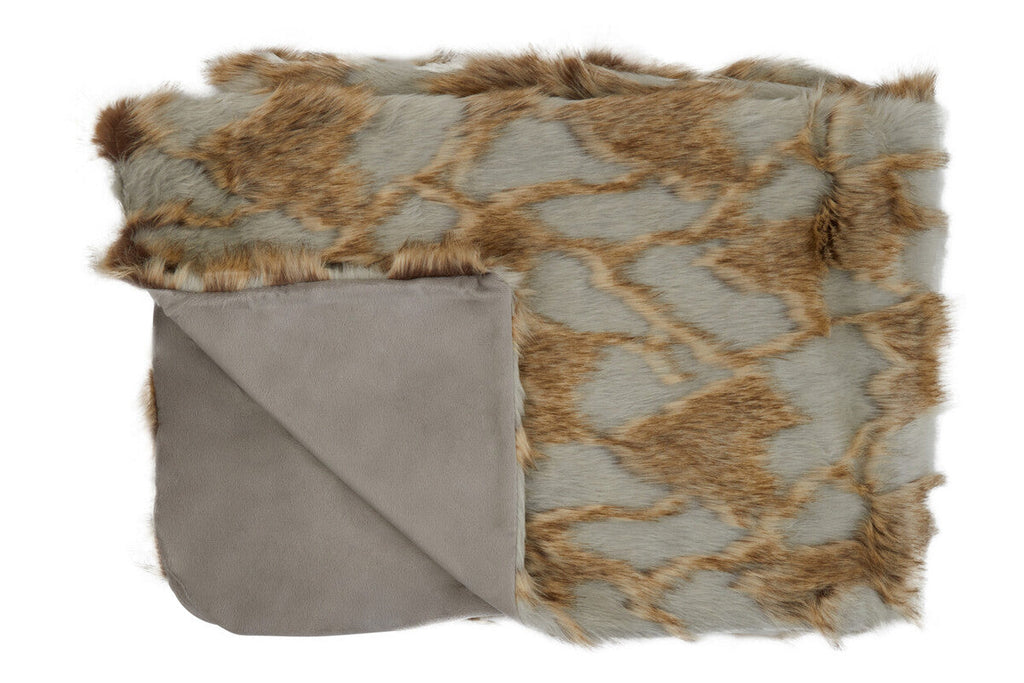 Bosie Grey and Natural Fur Throw