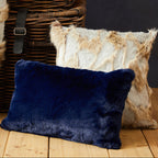 Grey And Natural Square Fur Cushion