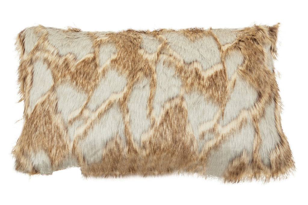 Grey And Natural Fur Cushion