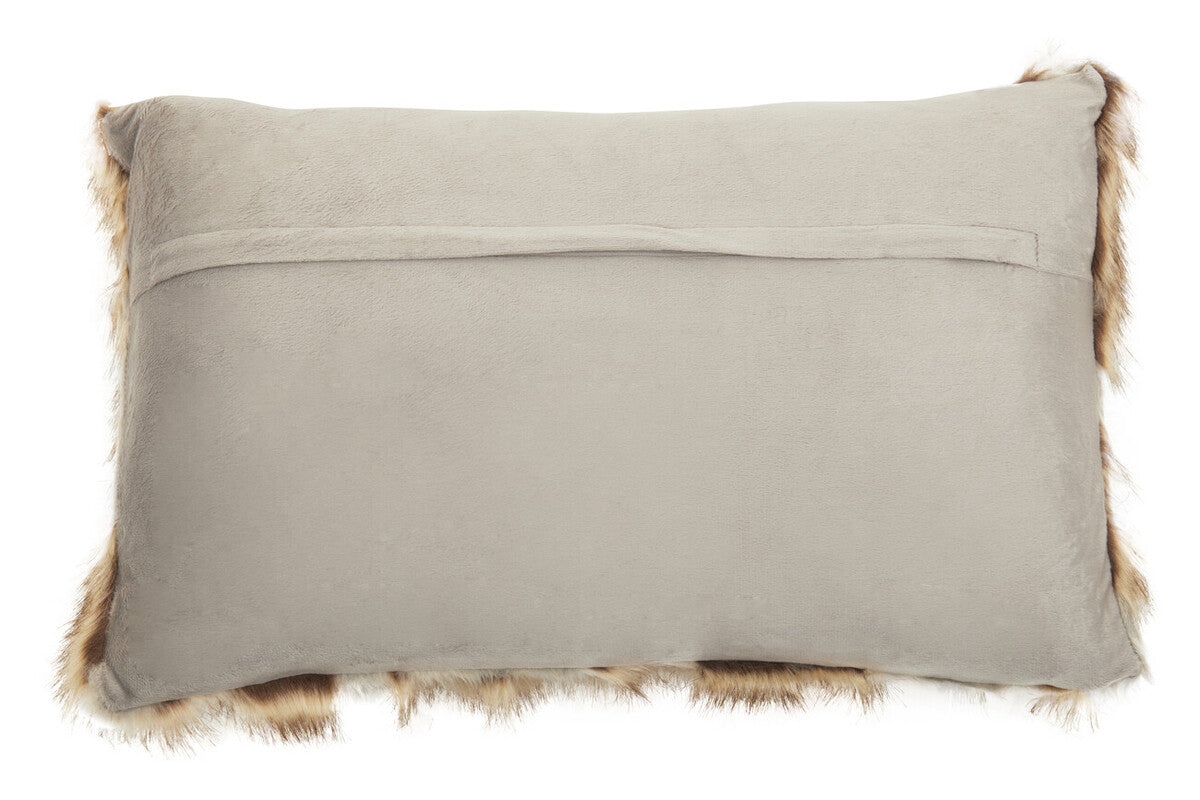 Grey And Natural Fur Cushion