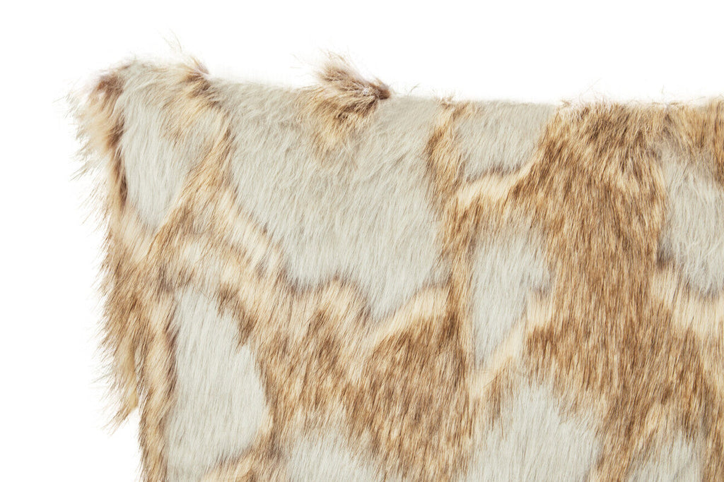 Grey And Natural Fur Cushion