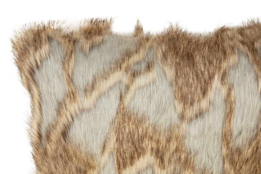 Grey And Natural Fur Cushion