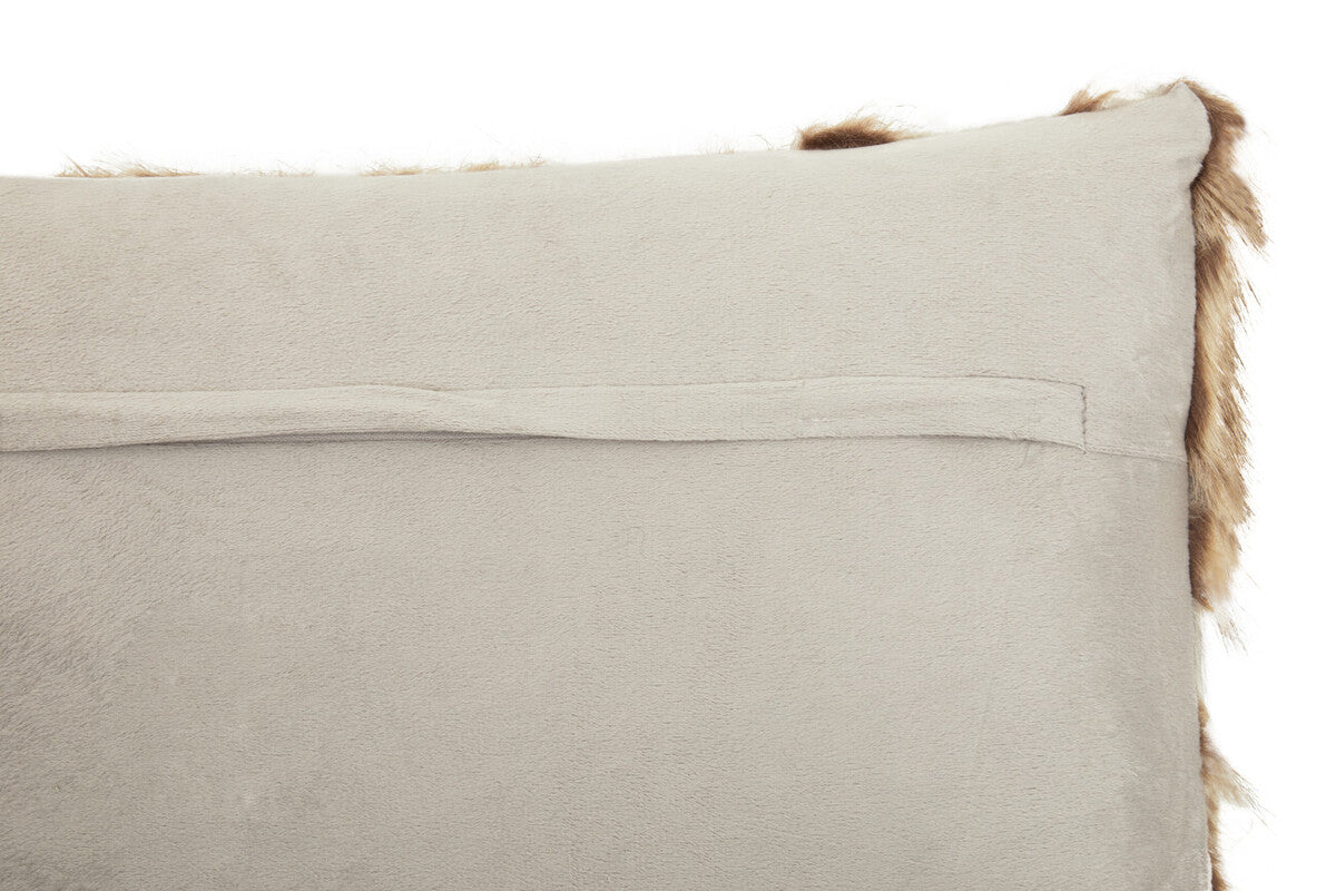 Grey And Natural Fur Cushion