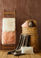 Bosie Cream Faux Fur Throw