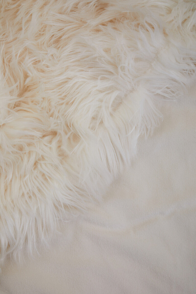 Bosie Cream Faux Fur Throw