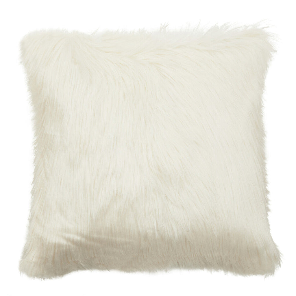 Cream Square Faux Fur Cushion