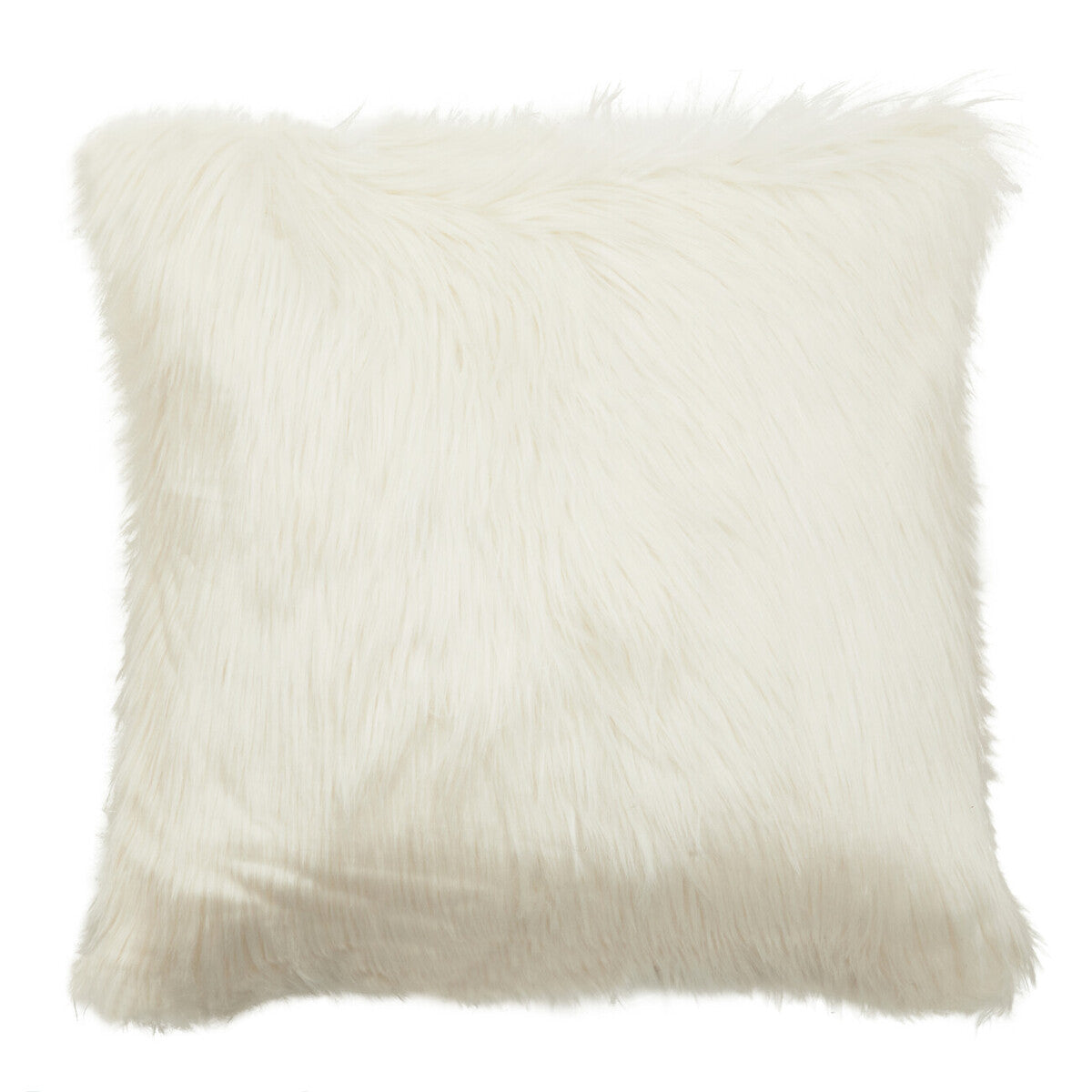 Cream Square Faux Fur Cushion
