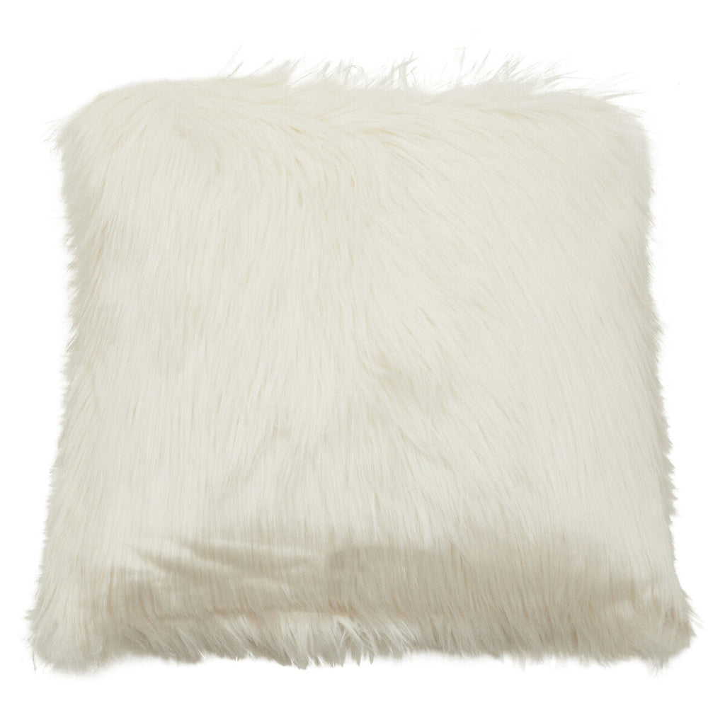 Cream Square Faux Fur Cushion