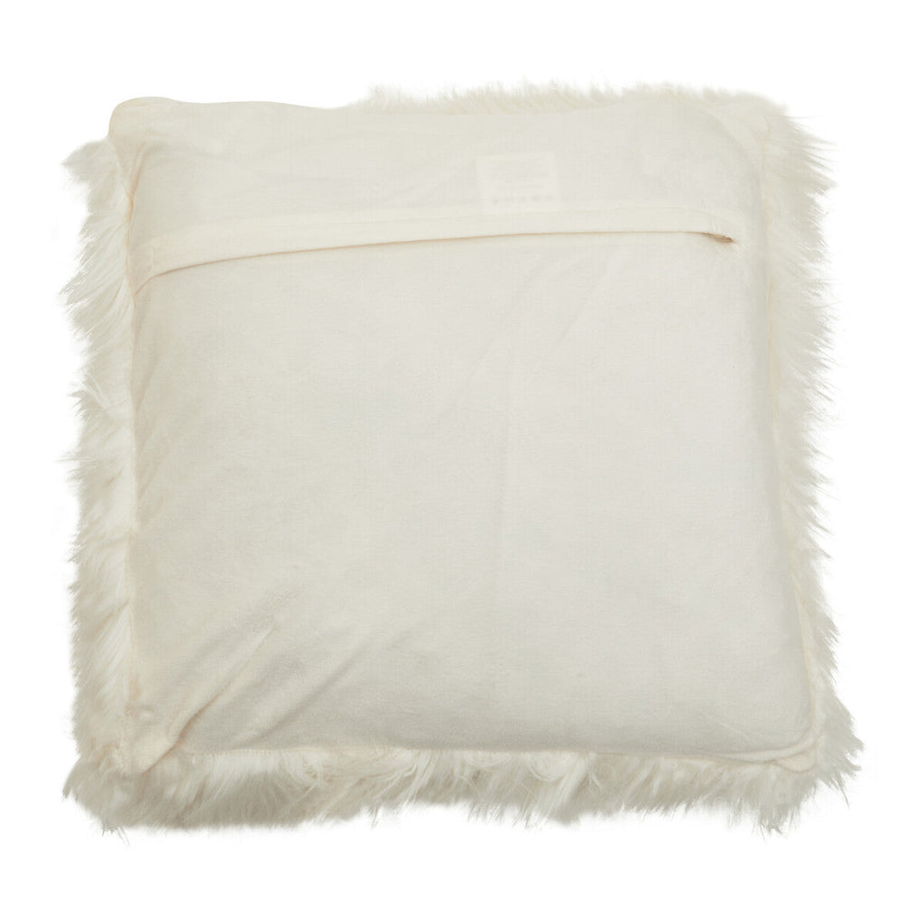 Cream Square Faux Fur Cushion