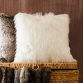 Cream Square Faux Fur Cushion