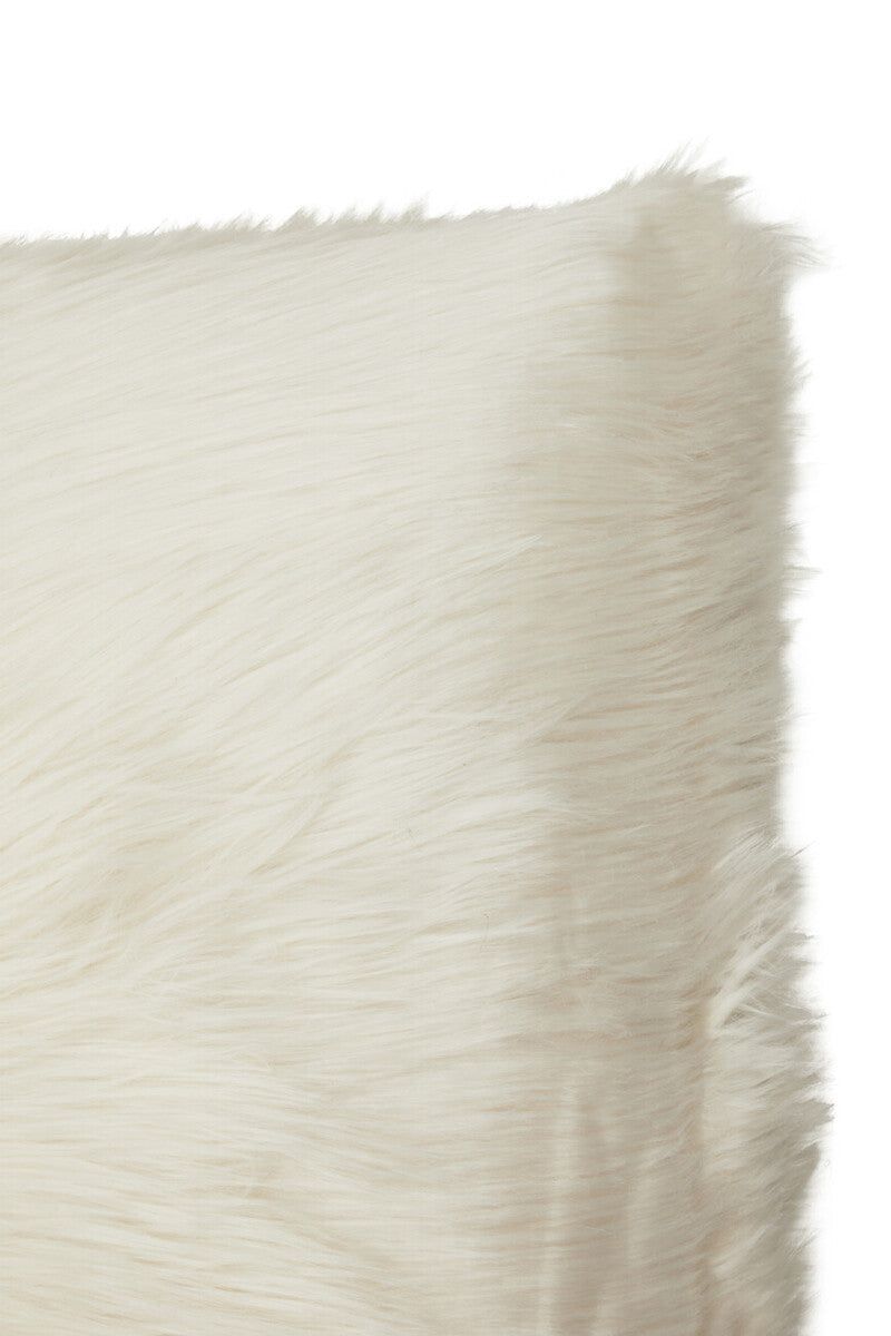 Cream Square Faux Fur Cushion
