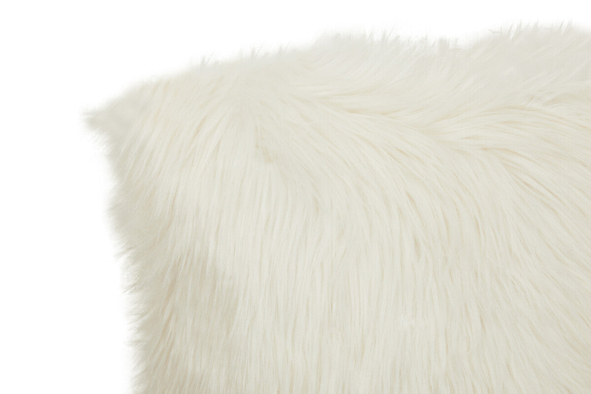 Cream Square Faux Fur Cushion