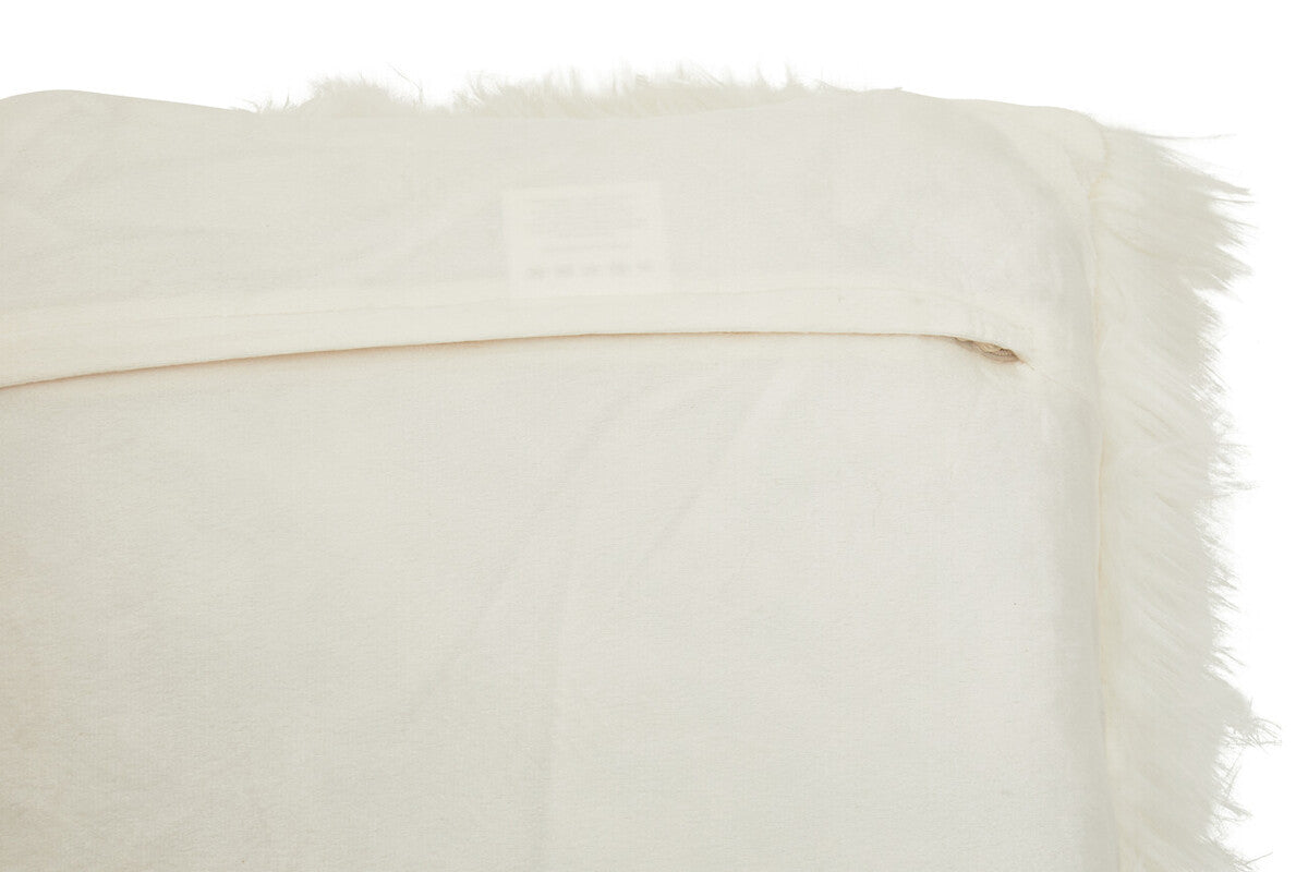 Cream Square Faux Fur Cushion