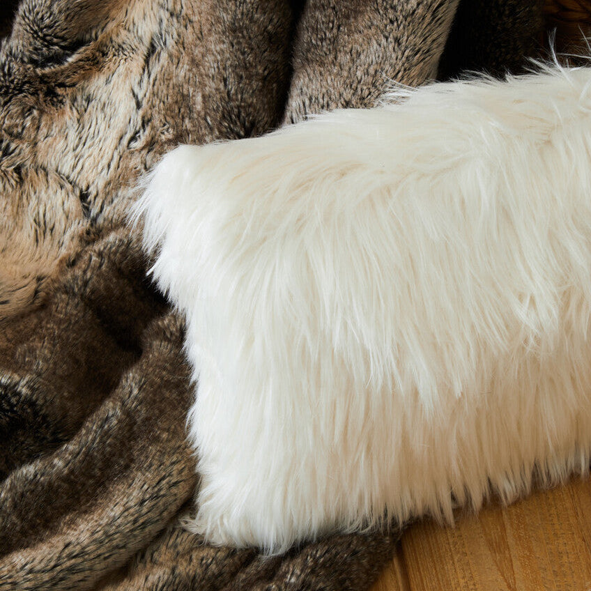 Cream Faux Fur Cushion