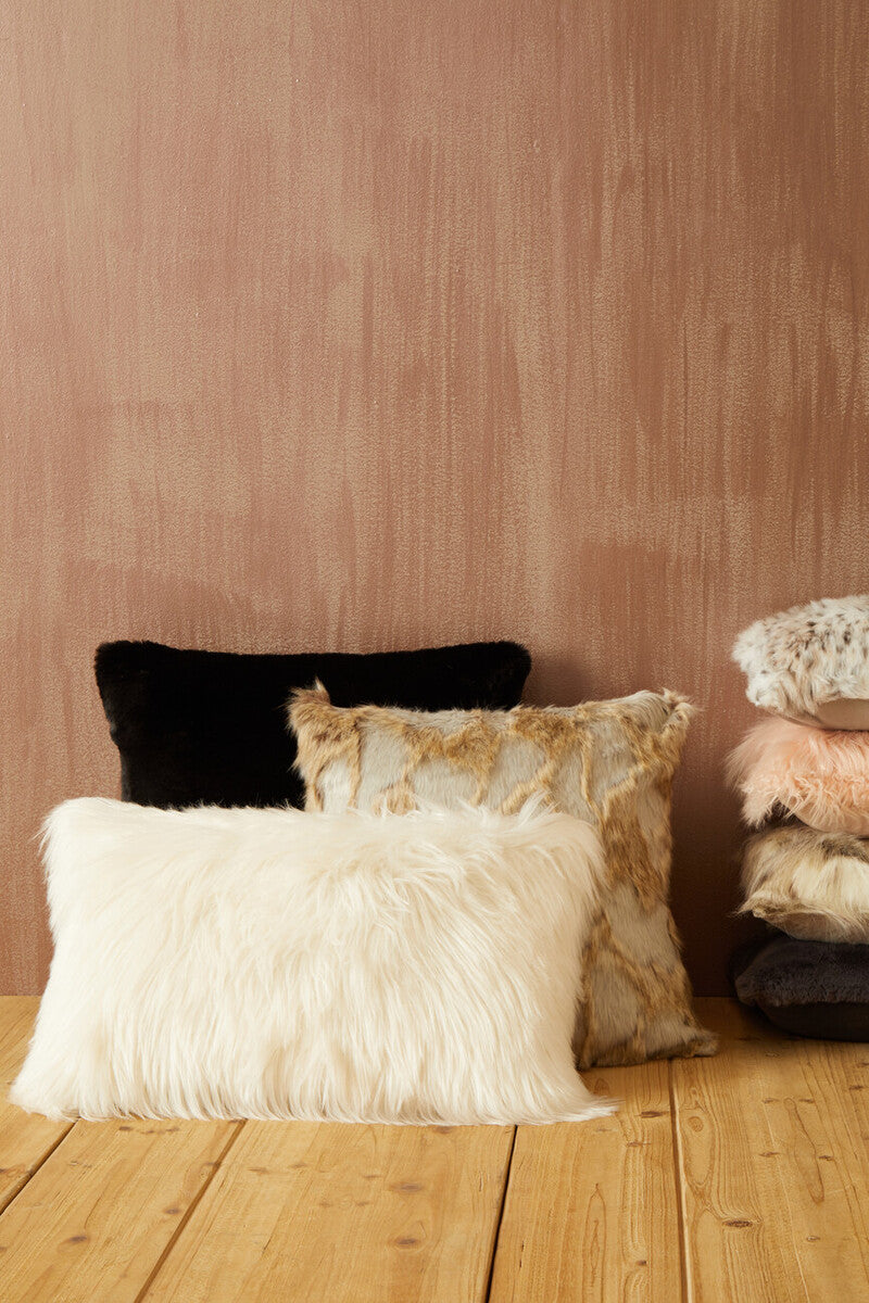 Cream Faux Fur Cushion