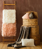 Bosie Pink Faux Fur Throw