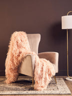 Bosie Pink Faux Fur Throw