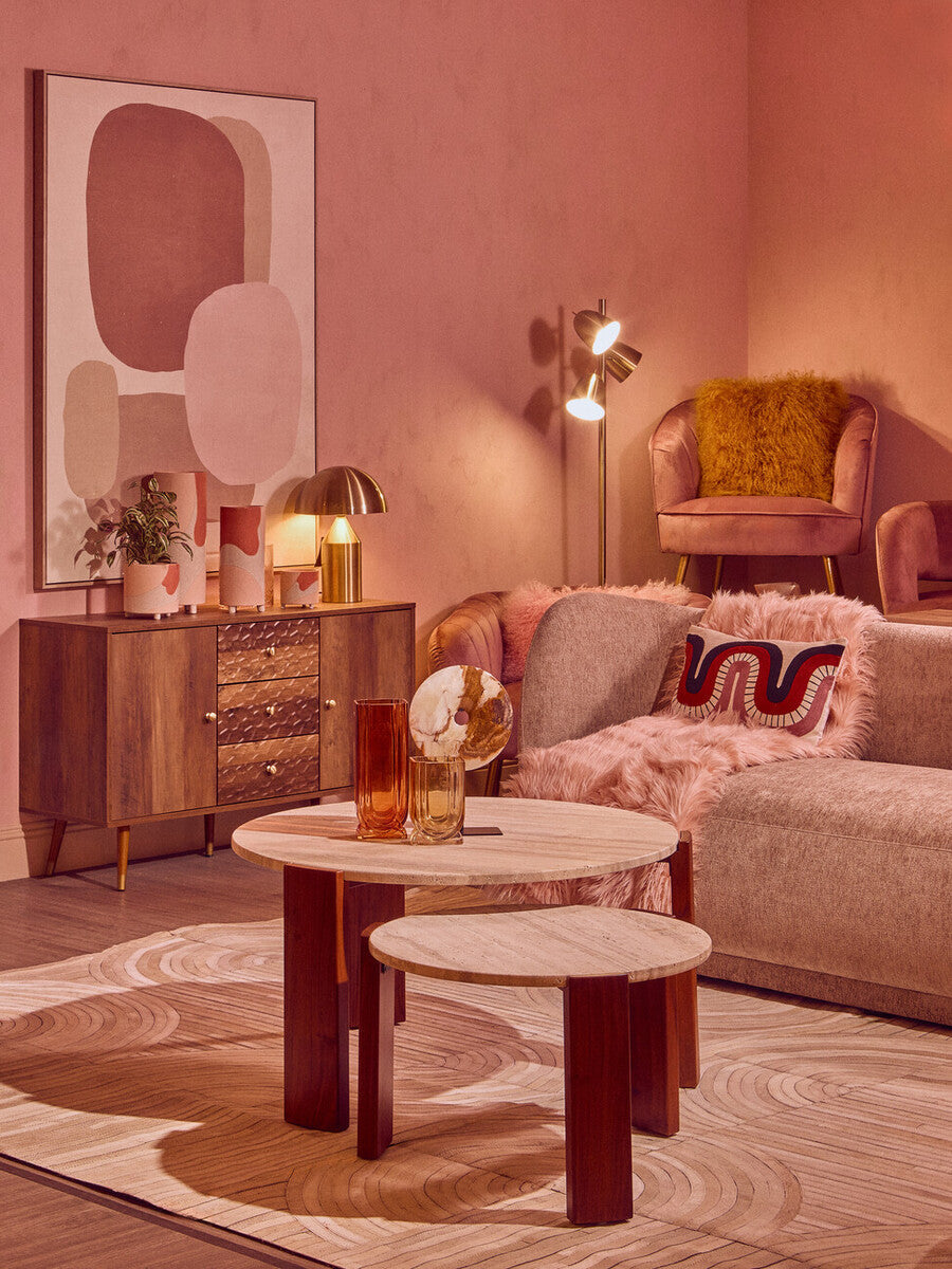 Bosie Pink Faux Fur Throw