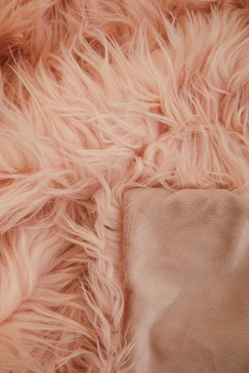 Bosie Pink Faux Fur Throw