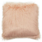 Mongolian Faux Fur Pink Square Cushion