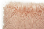 Mongolian Faux Fur Pink Square Cushion