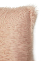 Mongolian Faux Fur Pink Square Cushion