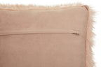 Mongolian Faux Fur Pink Square Cushion