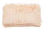 Mongolian Faux Fur Pink Rectangular Cushion