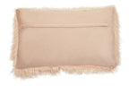 Mongolian Faux Fur Pink Rectangular Cushion