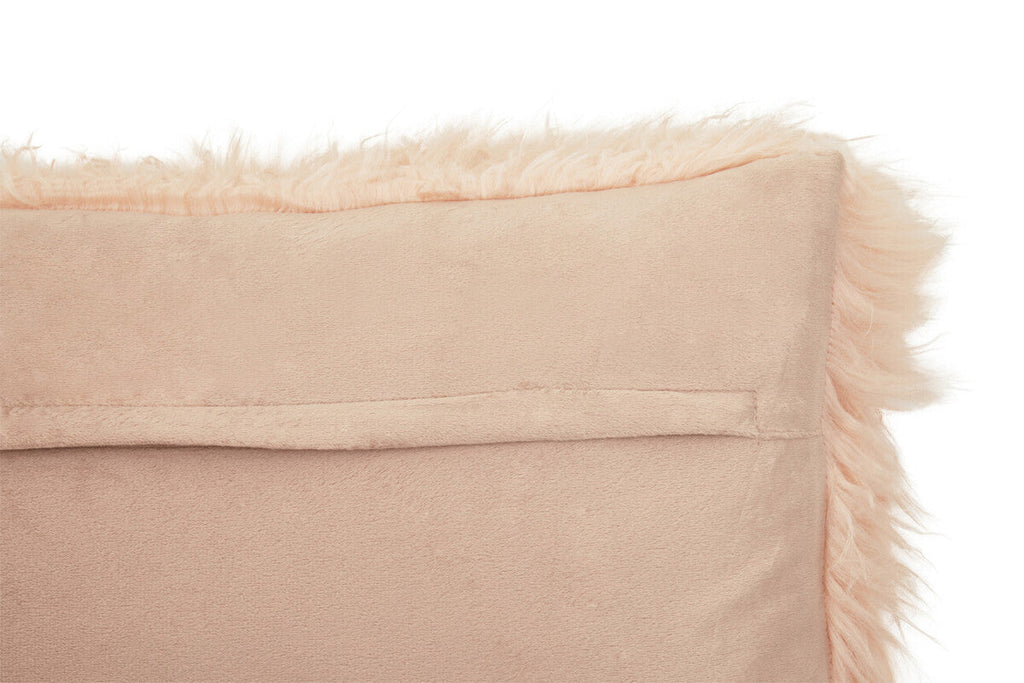 Mongolian Faux Fur Pink Rectangular Cushion