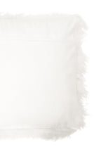Real Mongolian Fur White Square Cushion