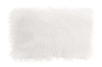 White Mongolian Fur Rectangular Cushion