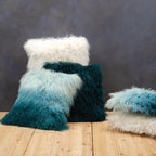 White Mongolian Fur Rectangular Cushion