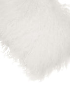 White Mongolian Fur Rectangular Cushion