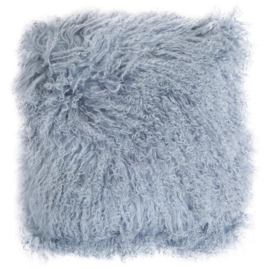 Real Mongolian Fur Grey Square Cushion