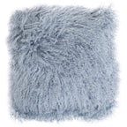 Real Mongolian Fur Grey Square Cushion