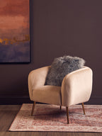Real Mongolian Fur Grey Square Cushion