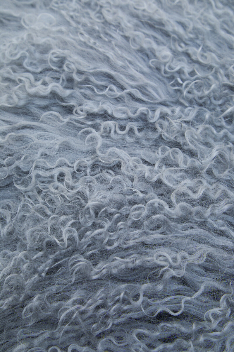 Real Mongolian Fur Grey Square Cushion