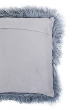 Real Mongolian Fur Grey Square Cushion
