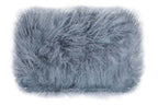 Real Mongolian Fur Grey Rectangular Cushion