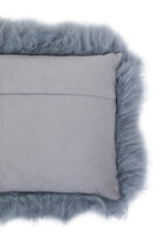 Real Mongolian Fur Grey Rectangular Cushion