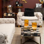 Real Mongolian Fur Black Square Cushion