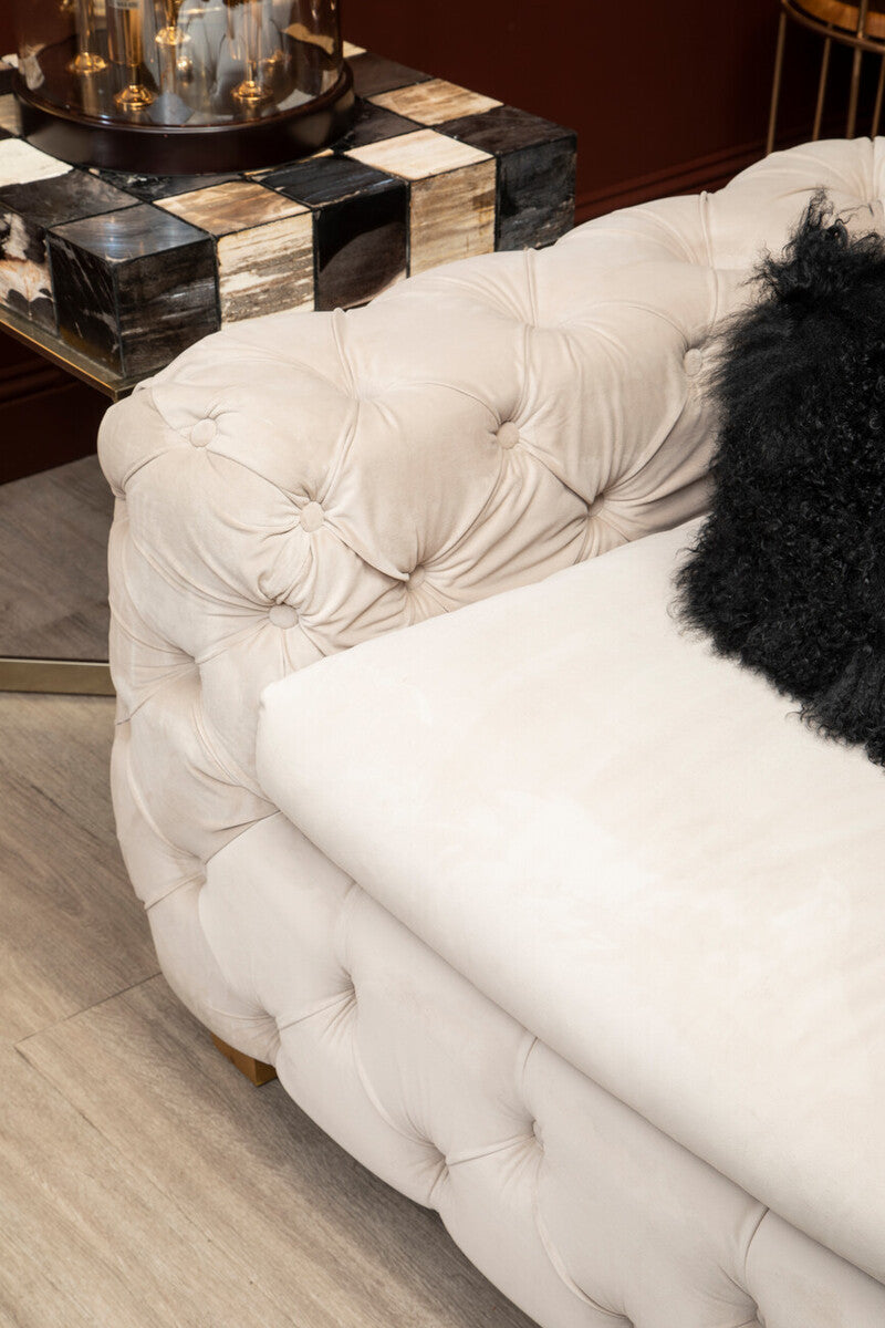 Real Mongolian Fur Black Square Cushion