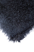 Real Mongolian Fur Black Rectangular Cushion