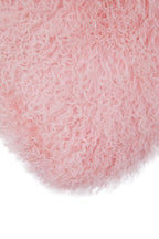 Real Mongolian Fur Pink Rectangular Cushion