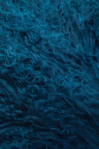 Real Mongolian Fur Teal Rectangular Cushion