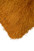 Real Mongolian Fur Ochre Square Cushion