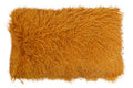 Real Mongolian Fur Ochre Rectangular Cushion