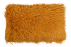 Real Mongolian Fur Ochre Rectangular Cushion